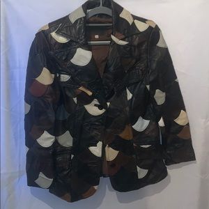 The Tannery vintage fish scale leather jacket